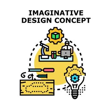 Imaginative creative design concept generating innovative ideas Stock Illustration