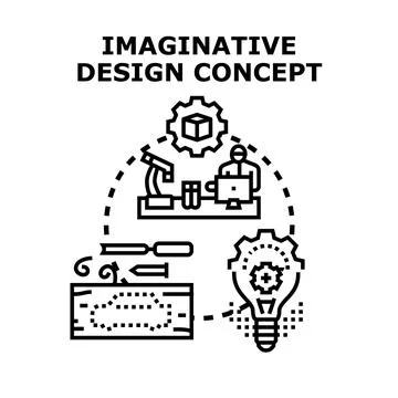 Imaginative creative design concept generating innovative ideas Stock Illustration