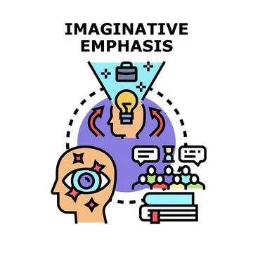Imaginative emphasis creative thinking mind development concept Stock Illustration