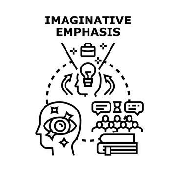 Imaginative emphasis creative thinking mind development concept Stock Illustration