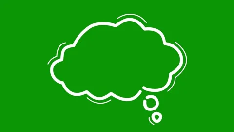 Imaginative hand drawn thought cloud on green screen. Dream and brain mind Видео 346823783