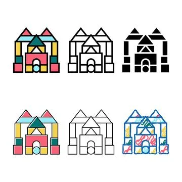 Imaginative play color icon vector simplified Stock Illustration