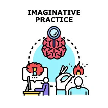 Imaginative practice concept exploring creative thought process 스톡 일러스트