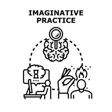 Imaginative practice concept exploring creative thought process 스톡 일러스트