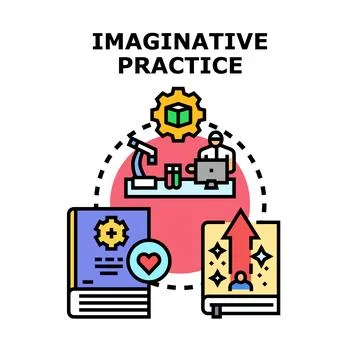 Imaginative practice process transforming ideas into creativity イラスト素材