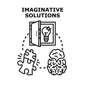 Imaginative solutions concept developing ideas and problem solving Stock Illustration