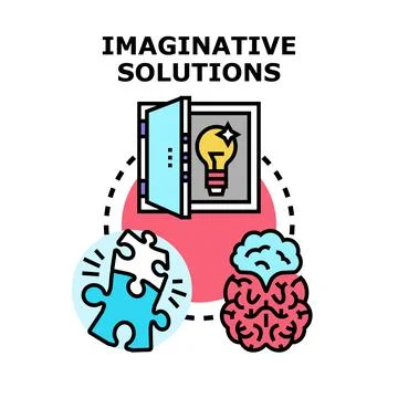 Imaginative solutions concept developing ideas and problem solving Stock-Illustration