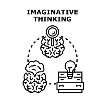 Imaginative thinking developing creative problem solving ideas イラスト素材