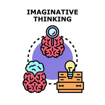 Imaginative thinking developing creative problem solving ideas Stock Illustration