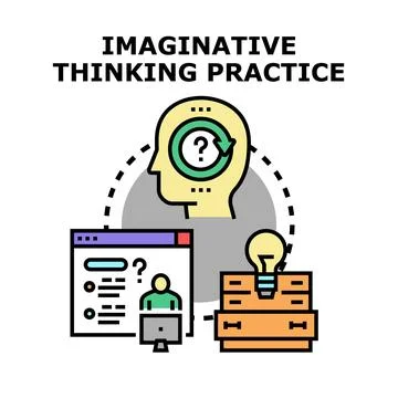 Imaginative thinking practice vector concept illustration 스톡 일러스트