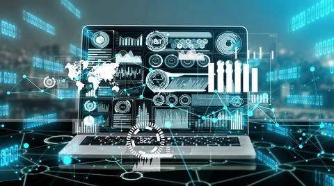 Imaginative visual of business data and financial figures graphic 스톡 일러스트