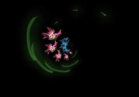 Imaginatory lush fractal texture generated image abstract background Stock Illustration