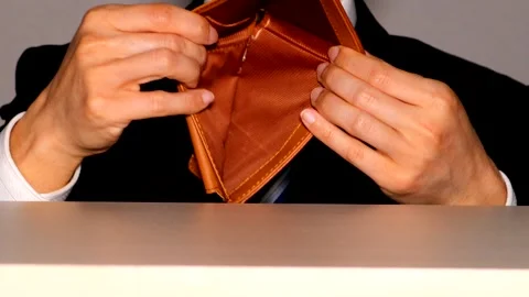 Imagine a businessman crying because he has no money. Stock Footage 334852653