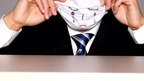 Imagine a crying businessman. Stock Footage 334844925