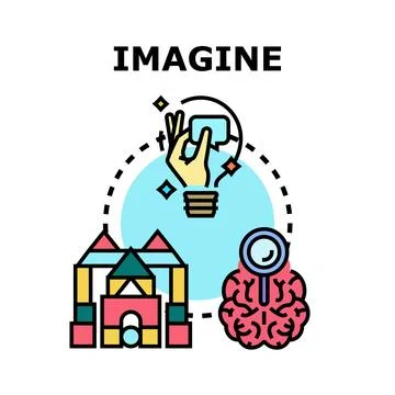 Imagine inspiration finding creative ideas and thinking process Stock Illustration