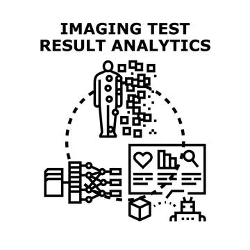 Imaging test result analytics concept vector illustration Stock Illustration