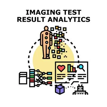 Imaging test result analytics concept vector illustration Stock Illustration