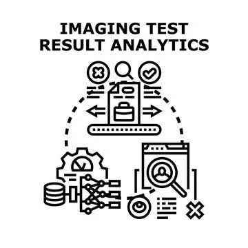 Imaging test result analytics processing data for business Illustrazione stock