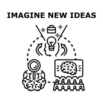 Imagining new ideas developing creative business solutions Stock Illustration