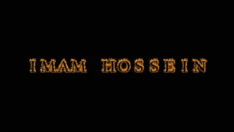 Imam Hossein fire text effect black background Stock Footage 136196719