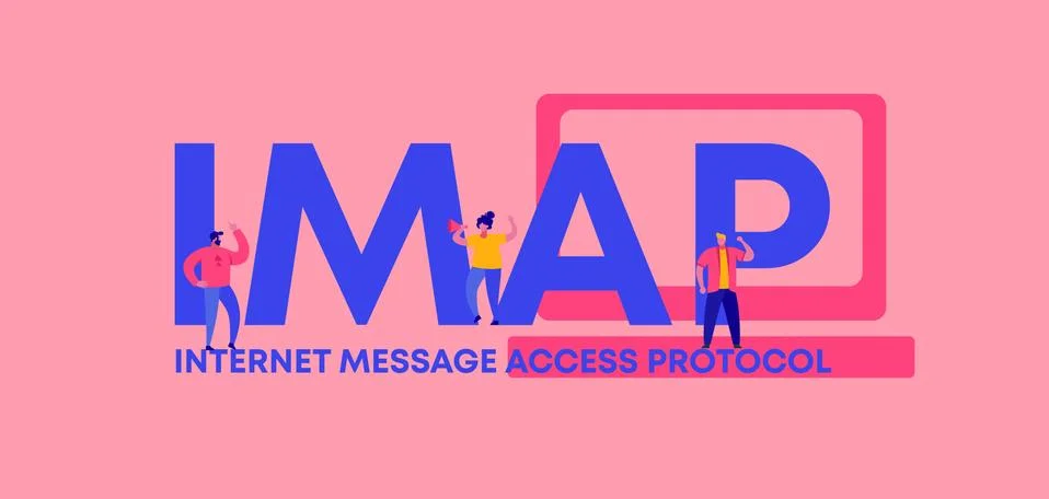 IMAP internet message access protocol. Web software digital graphic scripts and Stock Illustration