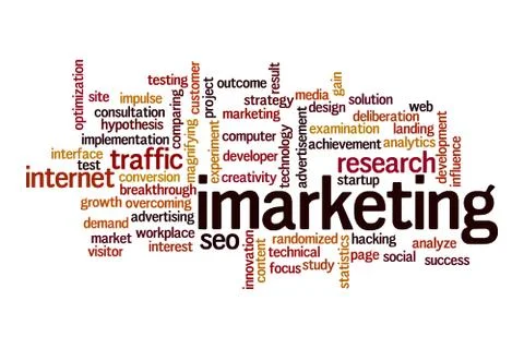 Imarketing word cloud concept Illustrazione stock