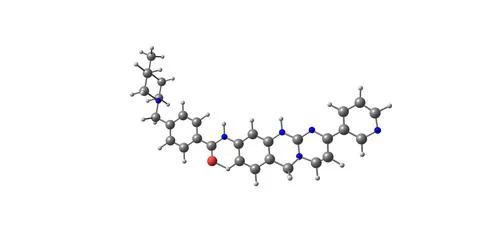 Imatinib molecular structure isolated on white Stock Illustration