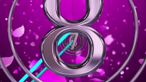 Imax Style Count Down with cherry bloosom BG  5sec blank for your title ,text Video stock 123694112