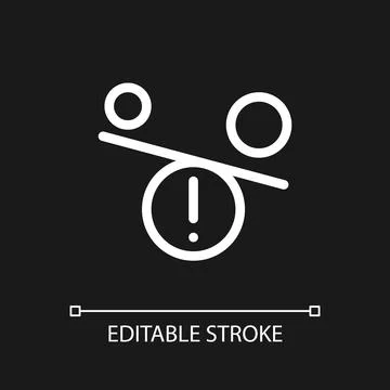Imbalance pixel perfect white linear ui icon for dark theme Stockillustratie