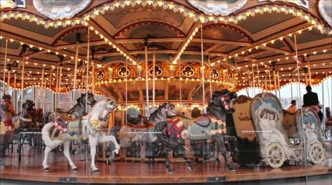 Ime lapse of Jane's Carousel in DuMBo Brooklyn, NY circa March 2013 Stock-Footage 22384304