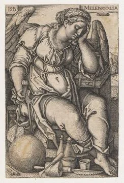 ï»¿Melancolia. Beham, Sebald (1500-1550), graphic artist Copyright: xpiema Stock Photos