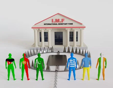 IMF Loan Trap concept 3d illustration Stock Illustration