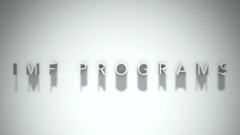 Imf programs 3D title animation with shadows on a white background Stock Footage 297856381
