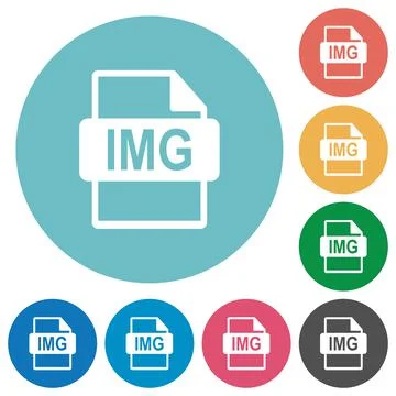 IMG file format flat round icons Stock Illustration