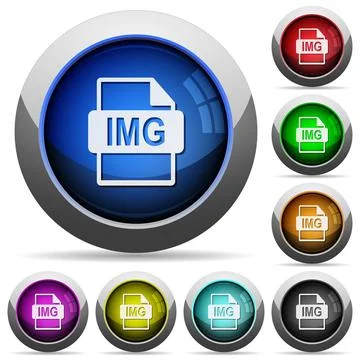 IMG file format round glossy buttons Stock Illustration