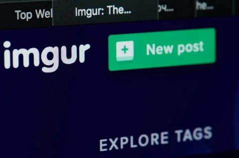 Imgur platform home page 库存照片