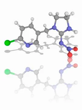 Imidacloprid insecticide molecule Stock Illustration