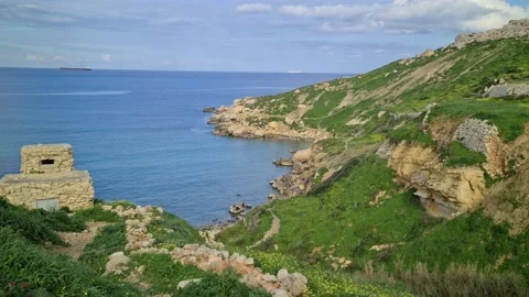 Imġiebaħ Bay view in Malta Stock Footage 168968767