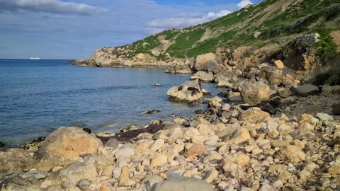 Imġiebaħ Bay view in Malta Stock Footage 168968872
