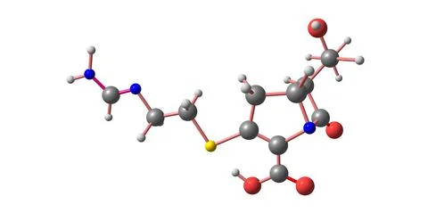 Imipenem molecular structure isolated on white Stock Illustration