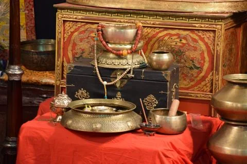 Imitation of the buddhist altar Stock Photos