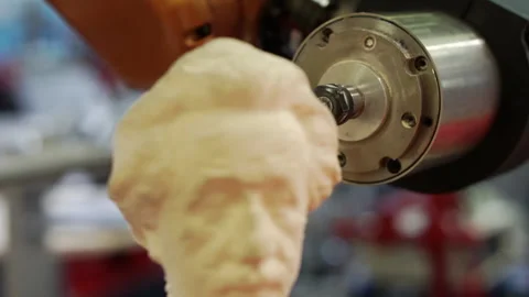 An imitation of the creation of a bust of Albert Einstein. Stock Footage 155174029