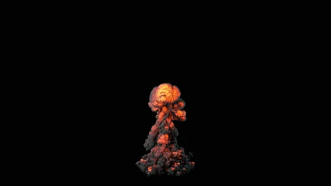 Imitation of an explosion on a transparent background. 3d render, alpha channel Video stock 131117341