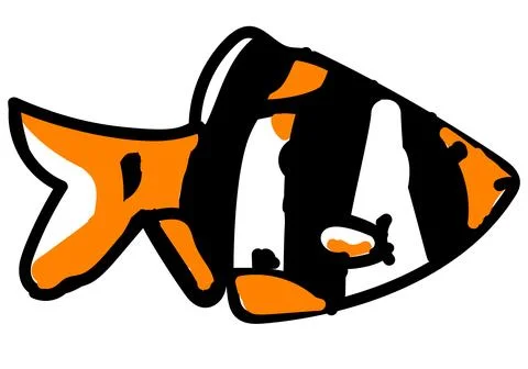 Imitation fish drawing Stock Illustration