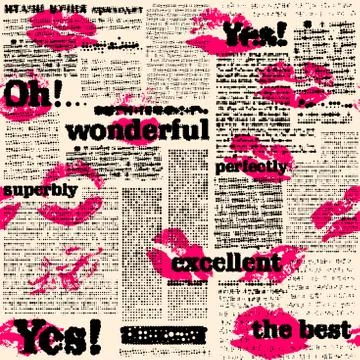 Imitation of newspaper. Seamless vector image. Vintage background. 스톡 일러스트