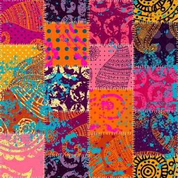 Imitation of a patchwork Illustrazione stock