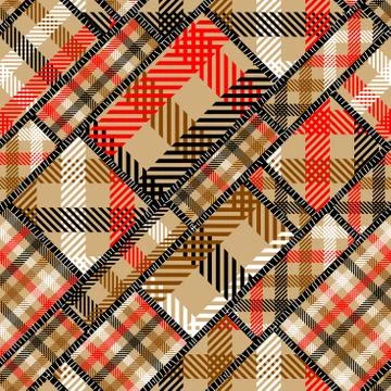 Imitation of a plaid patchwork. Seamless pattern background. Stock Illustration