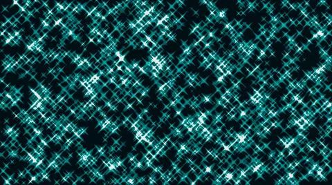 Imitation of the starry sky, computer fluid art - a lot of turquoise crosses Illustrazione stock