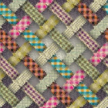 Imitation of a texture of rough canvas. Seamless pattern. 스톡 일러스트