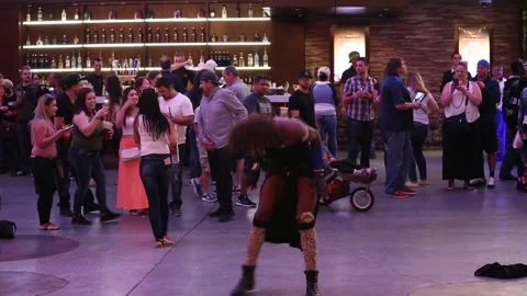 Imitator of a famous star Stock Footage 234009683